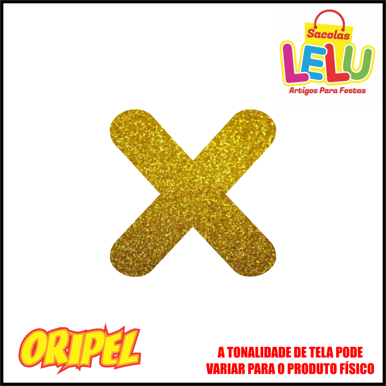 LETRA EVA GLITER DOURADA/X 11,5CM LELU SACOLAS
