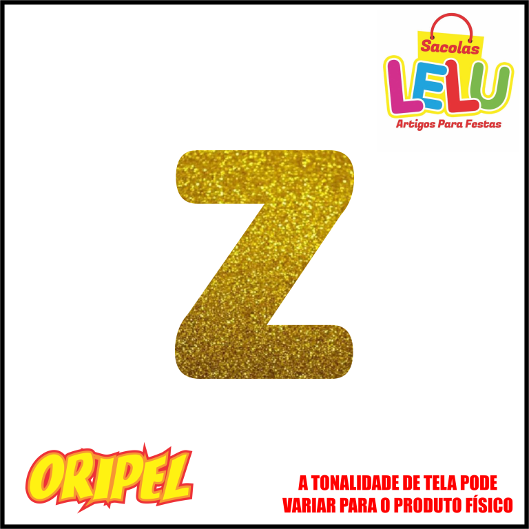 LETRA EVA GLITER DOURADA/Z 11,5CM LELU SACOLAS