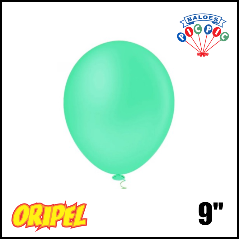 BALÃO REDONDO LISO 9'' VERDE MENTA GRANFESTA PIC PIC 50 UN