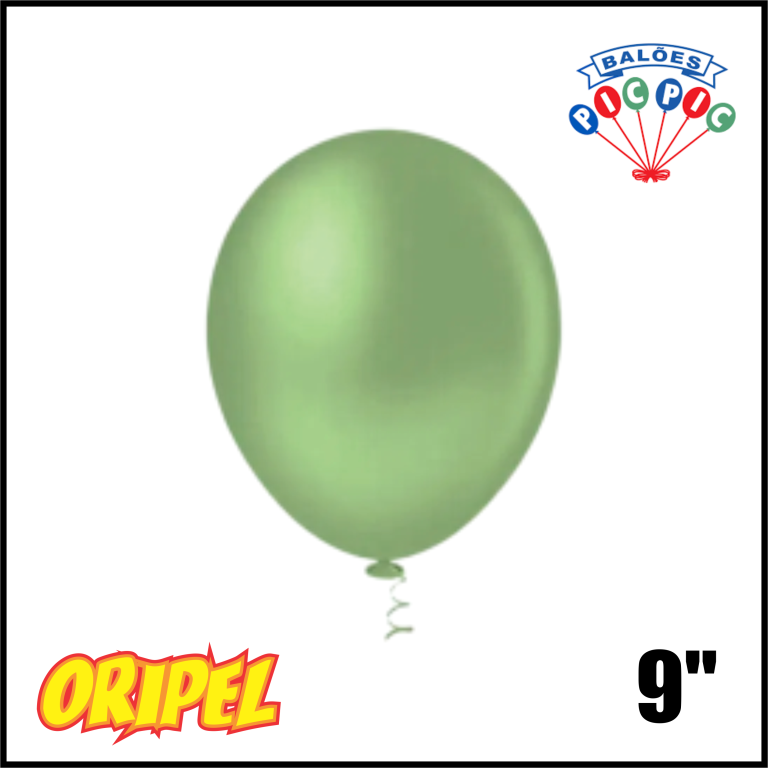 BALÃO REDONDO LISO 9'' VERDE OLIVA GRANFESTA PIC PIC 50 UN