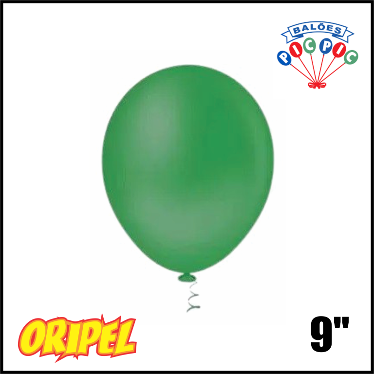 BALÃO REDONDO LISO 9'' VERDE TROPICAL GRANFESTA PIC PIC 50 UN