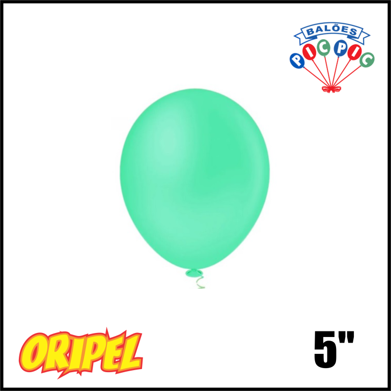 BALÃO REDONDO LISO 5'' VERDE MENTA PIC PIC 50 UN