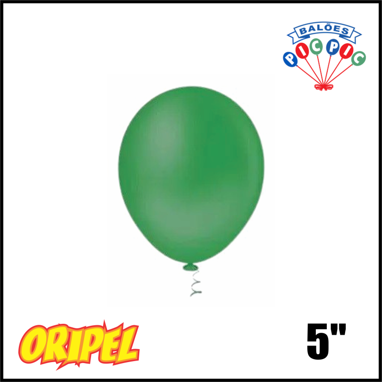 BALÃO REDONDO LISO 5'' VERDE TROPICAL PIC PIC 50 UN