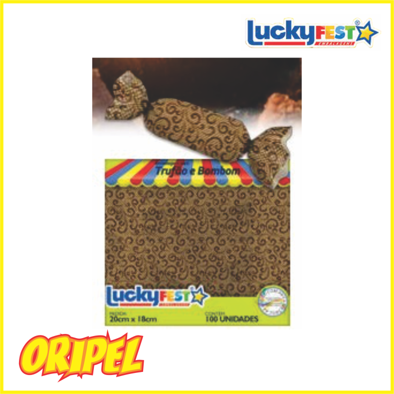 EMBALAGEM TRUFAO RENDA MARROM 20X18CM LUCKYFEST 100 UN