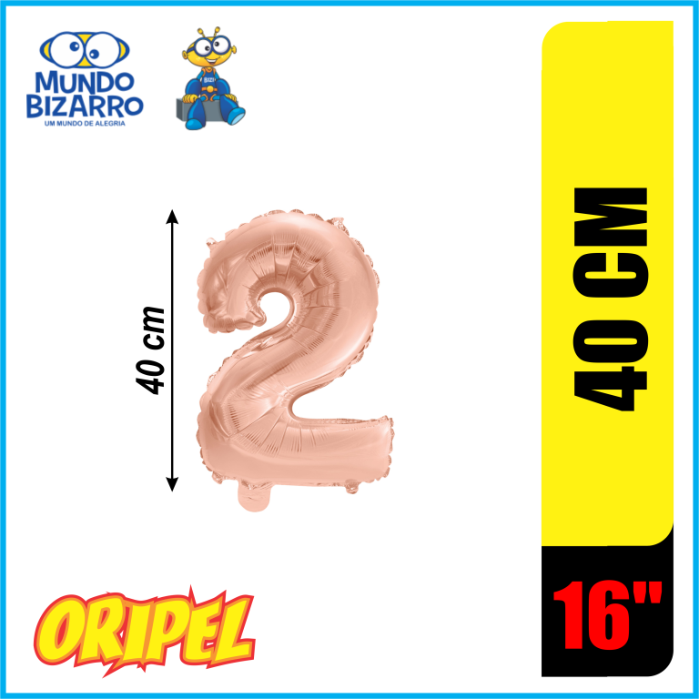 BALÃO METALIZADO 40CM/16'' ROSE/2 MUNDO BIZARRO