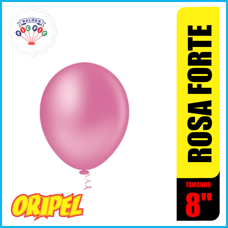 BALÃO REDONDO LISO 8'' ROSA FORTE PIC PIC 50 UN