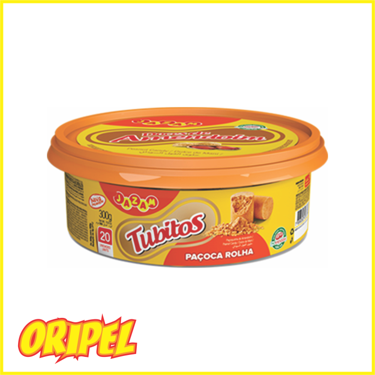 PAÇOCA ROLHA EMBRULHADA TUBITOS JAZAM 20X15G