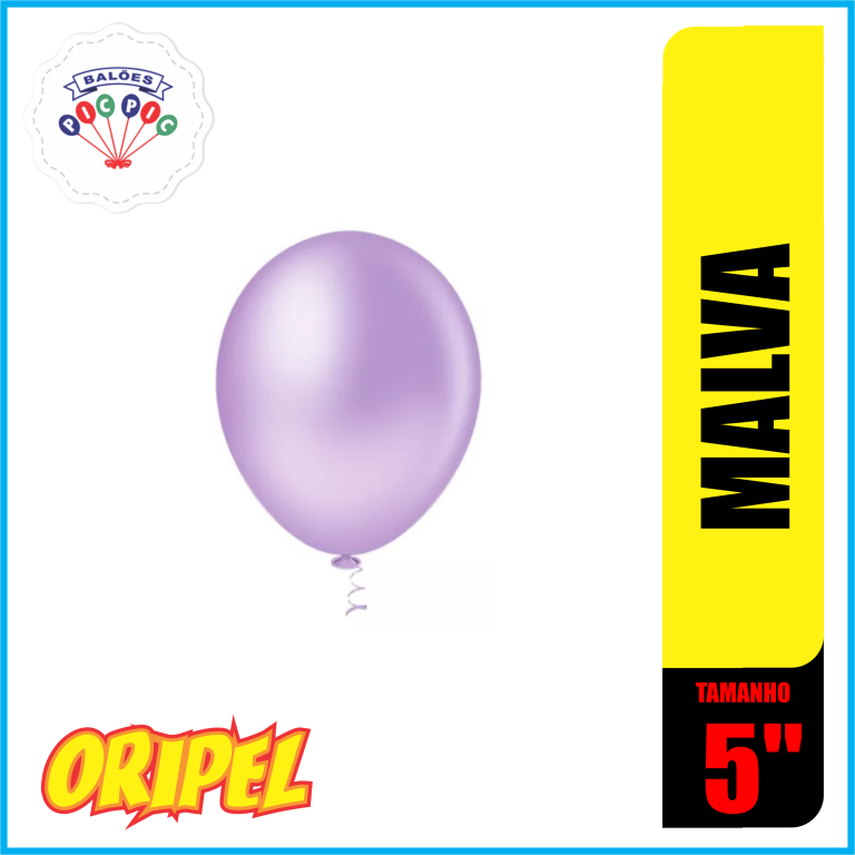 BALÃO REDONDO LISO 5'' MALVA PIC PIC 50 UN