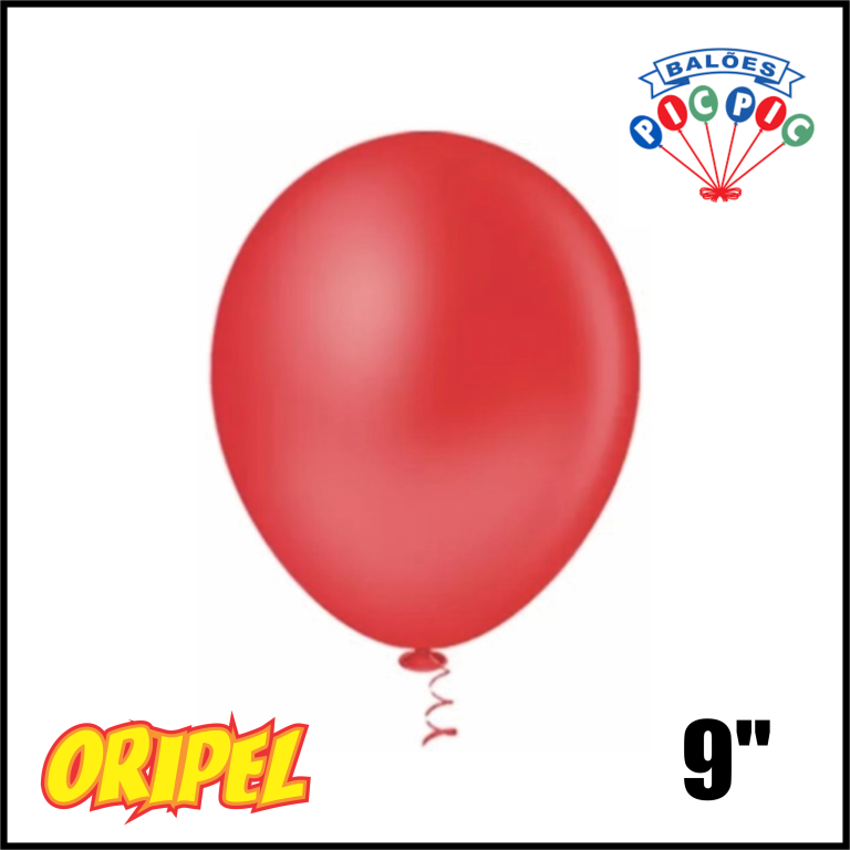 BALÃO REDONDO LISO 9'' VERMELHO ROMÃ GRANFESTA PIC PIC 50 UN