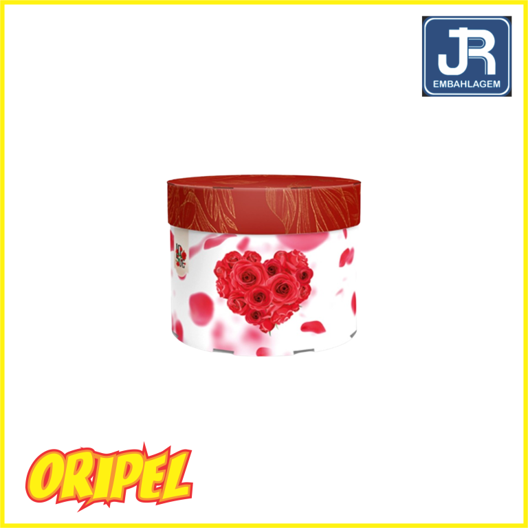 CAIXA REDONDA PETALAS P/MM280 15,5X15,5X12CM JR EMBAHLAGEM