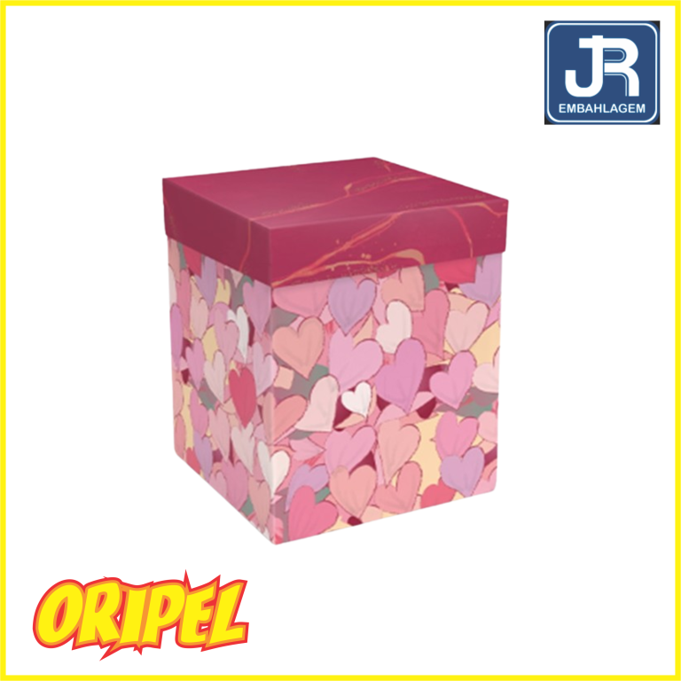CAIXA PRESENTE HEARTS MM214/15X15X18CM JR EMBAHLAGEM