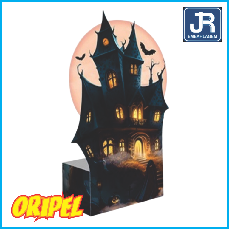 DECORAÇÃO TOTEM MESA CASTELO INFERNAL HALLOWEEN 25X12X41,5CM JR EMBAHLAGEM