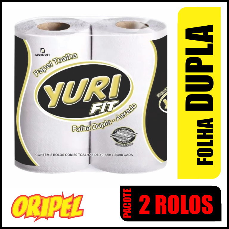 PAPEL TOALHA F. DUPLA 20X20CM YURI 2X50 TOALHAS