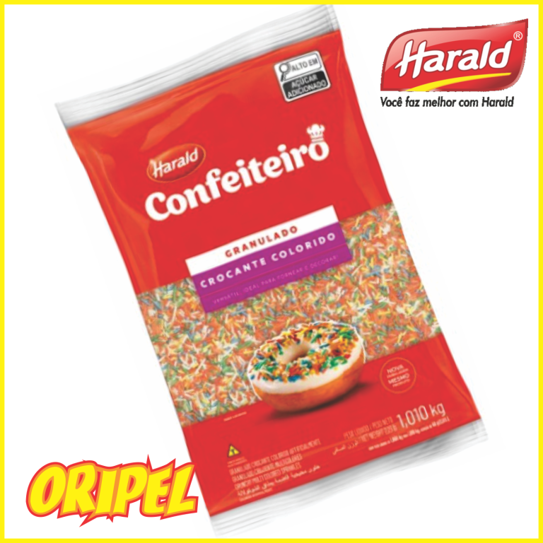 GRANULADO CROCANTE COLORIDO CONFEITEIRO HARALD 1,010KG
