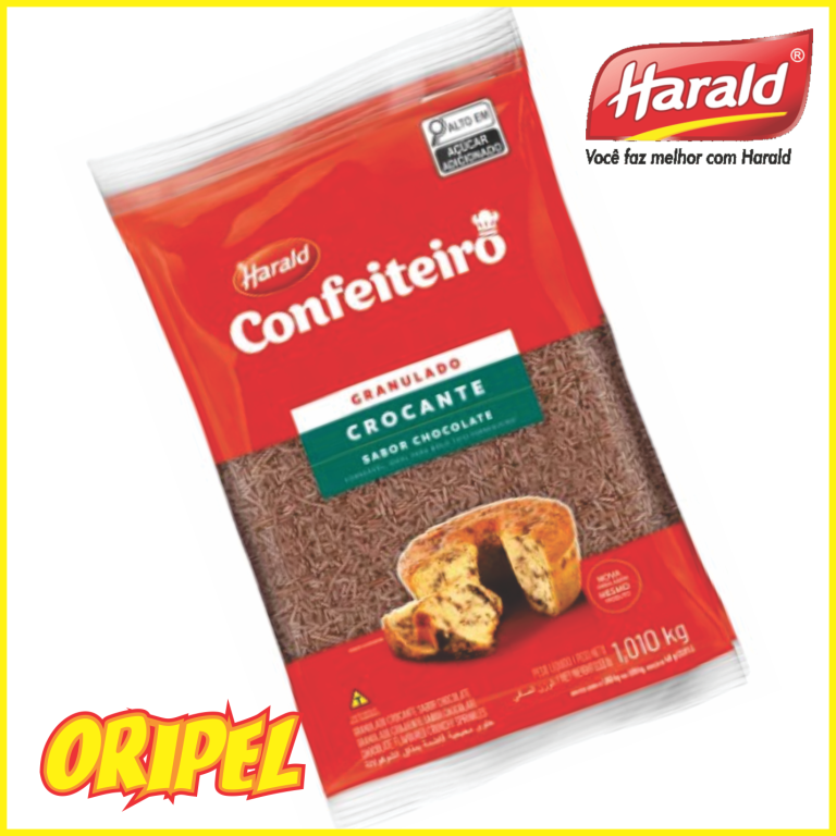GRANULADO CROCANTE ESCURO CONFEITEIRO HARALD 1,010KG