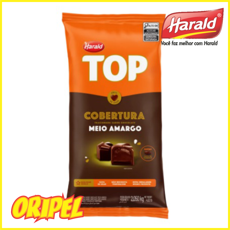 COBERTURA GOTAS MEIO AMARGO TOP HARALD 1,010 KG
