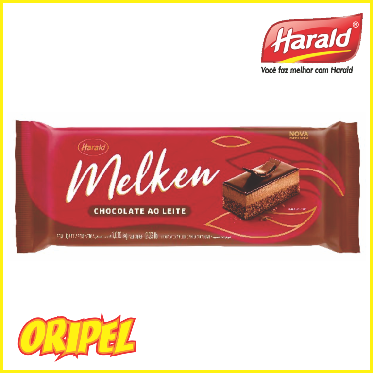 CHOCOLATE BARRA AO LEITE MELKEN HARALD 1,010KG