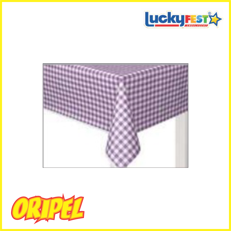 TOALHA MESA PEROLADA XADREZ LILAS 80X80CM LUCKYFEST 10 UN
