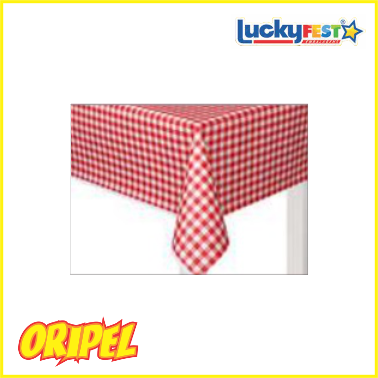 TOALHA MESA PEROLADA XADREZ VERMELHO 80X80CM LUCKYFEST 10 UN