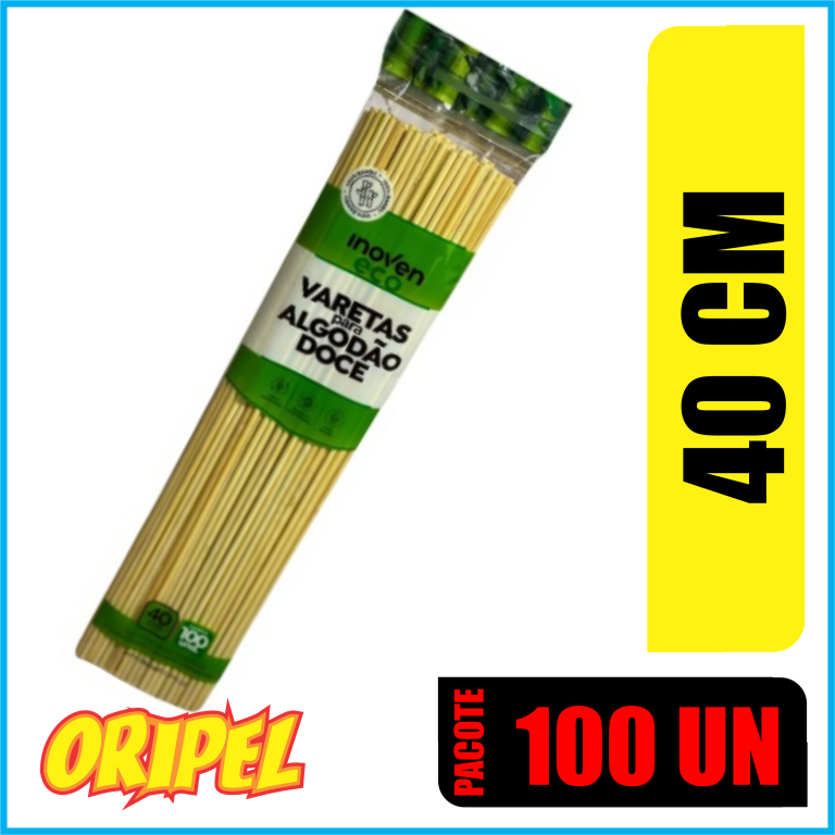 VARETA P/ALGODÃO DOCE REDONDO 40CM INOVEN 100 UN