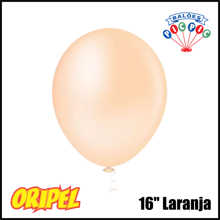 BALÃO REDONDO CANDY 16'' LARANJA PIC PIC 25 UN