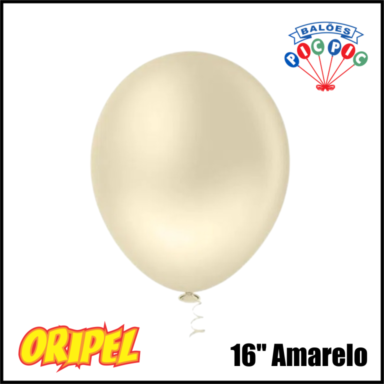 BALÃO REDONDO CANDY 16'' AMARELO PIC PIC 25 UN