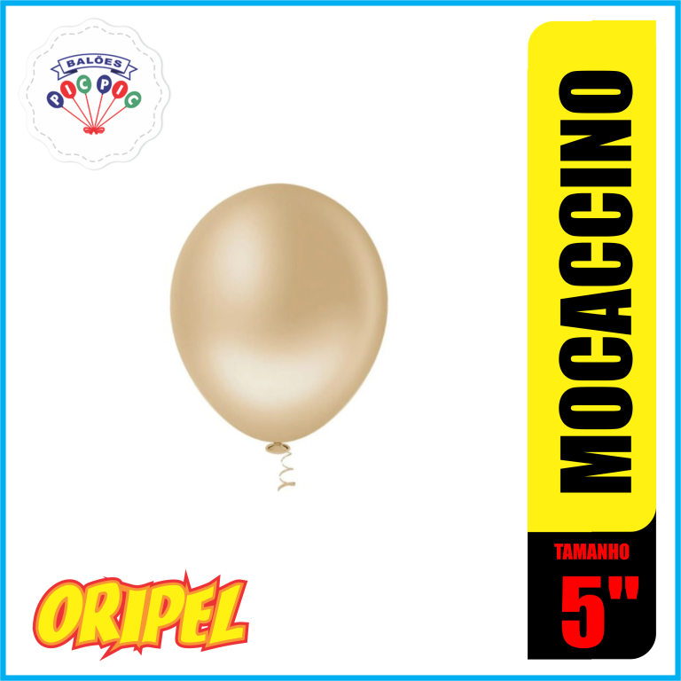 BALÃO REDONDO LISO 5'' MOCACCINO PIC PIC 50 UN