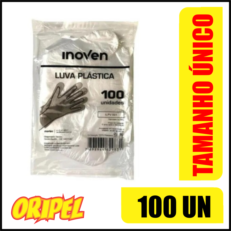 LUVA PLASTICA INOVEN 100 UN
