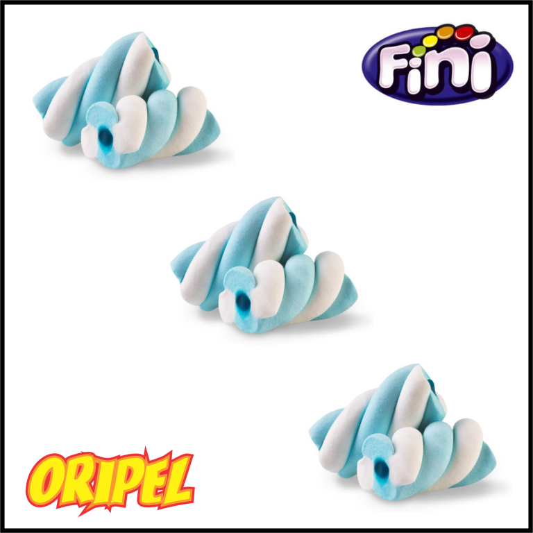 MARSHMALLOW RECHEADO TORÇÃO AZUL/BRANCO FINI 250G