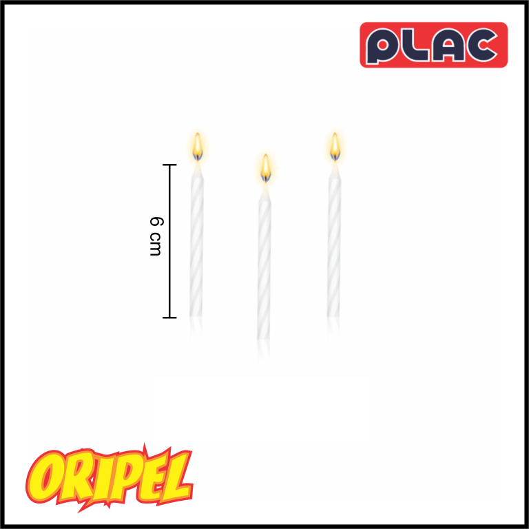 VELA ANIVERSARIO PALITO ESPIRAL BRANCO PLAC 20 UN