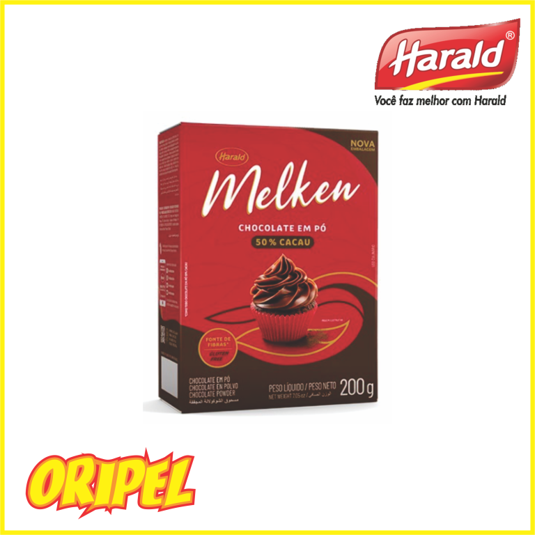 CHOCOLATE EM PÓ 50% CACAU MELKEN HARALD 200 G
