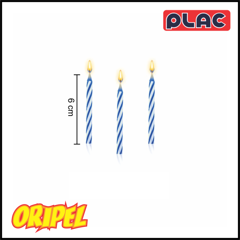 VELA ANIVERSARIO PALITO ESPIRAL AZUL PLAC 20 UN