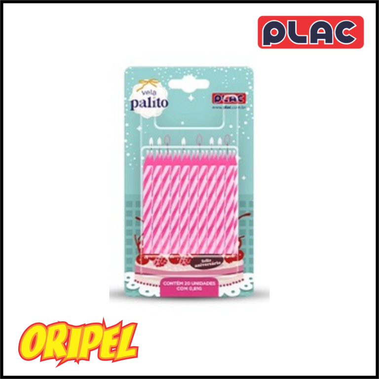VELA ANIVERSARIO PALITO ESPIRAL ROSA PLAC 20 UN