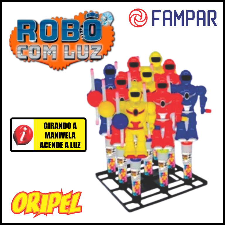 BRINQUEDO ROBO C/LUZ C/CONFEITO FAMPAR