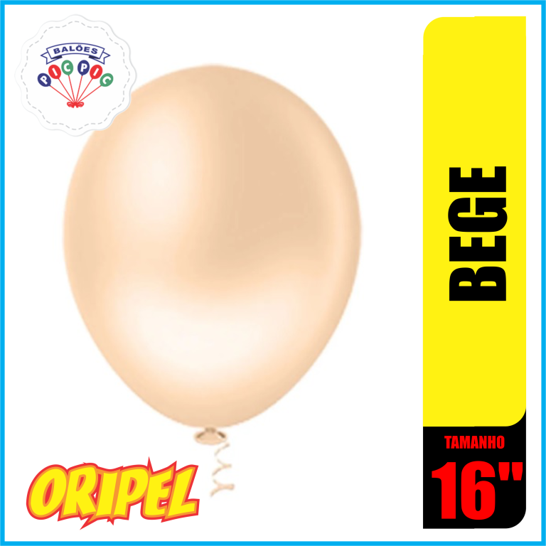 BALAO REDONDO LISO 16'' BEGE PIC PIC 12 UN