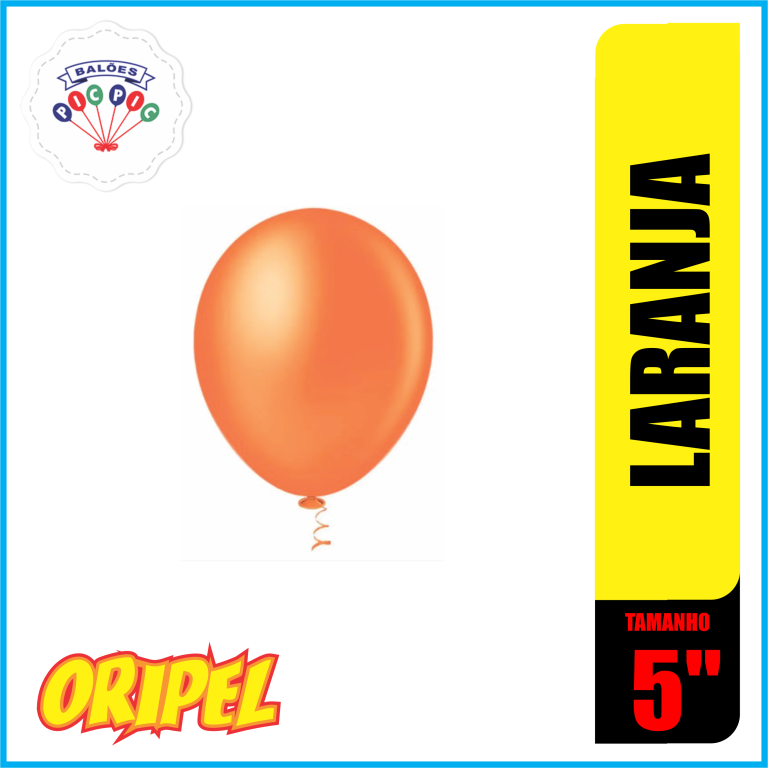BALÃO REDONDO LISO 5'' LARANJA PIC PIC 50 UN