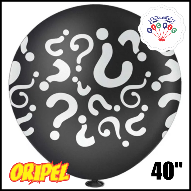 BALÃO 40" MAXIBALL SURPRESA  PRETO C/BRANCO PIC PIC