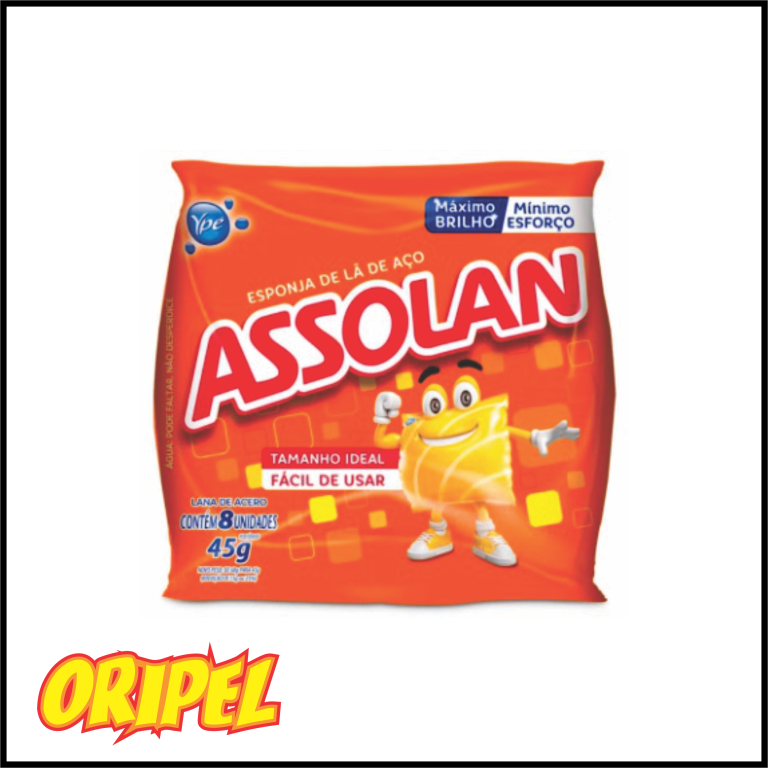 LÃ DE AÇO ASSOLAN 8X45G