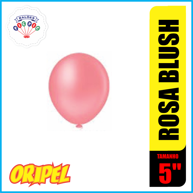 BALÃO REDONDO LISO 5'' ROSA BLUSH PIC PIC 50 UN