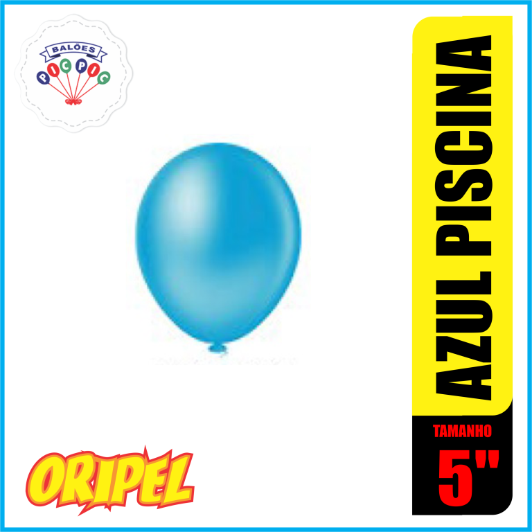 BALÃO REDONDO LISO 5'' AZUL PISCINA PIC PIC 50 UN