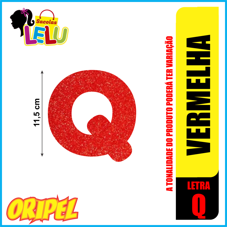 LETRA EVA GLITER VERMELHA/Q 11,5CM LELU SACOLAS