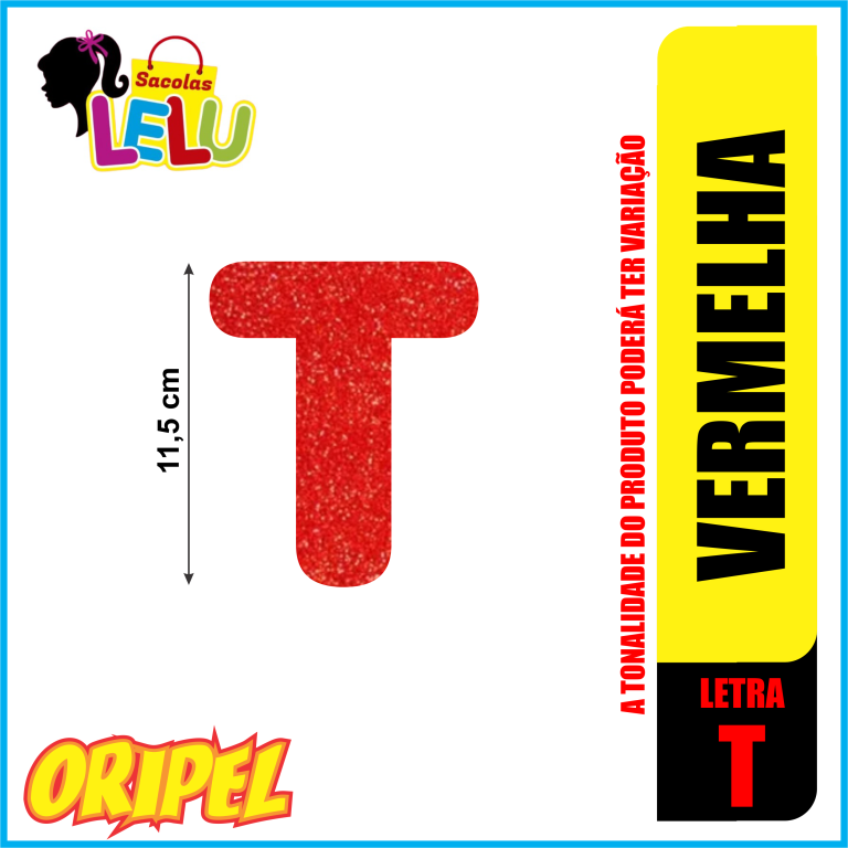 LETRA EVA GLITER VERMELHA/T 11,5CM LELU SACOLAS