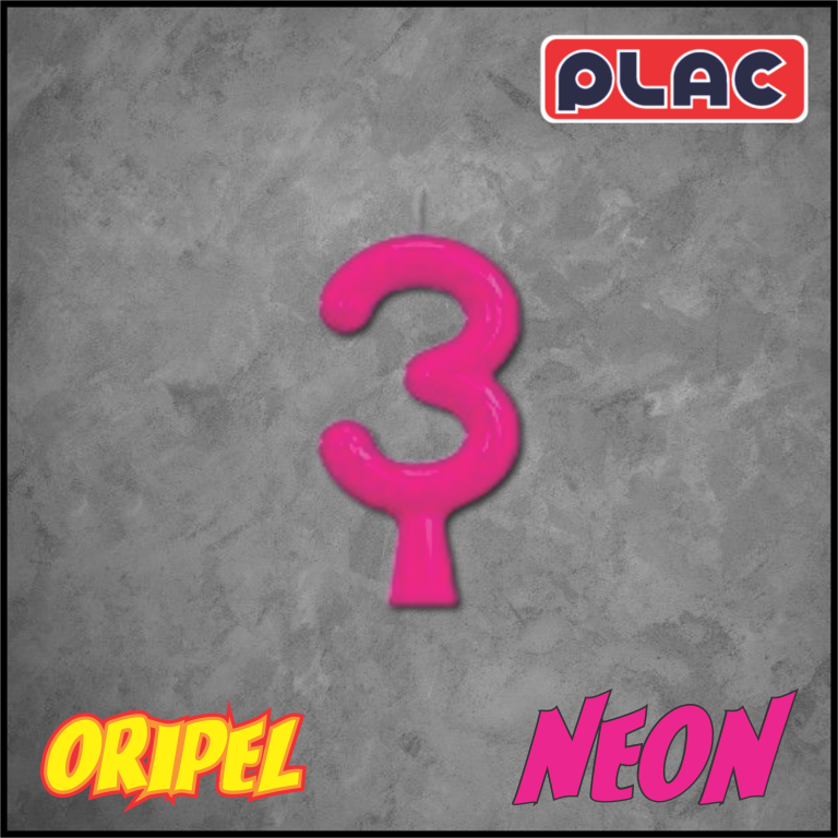 VELA ANIVERSARIO NEON ROSA/3 PLAC