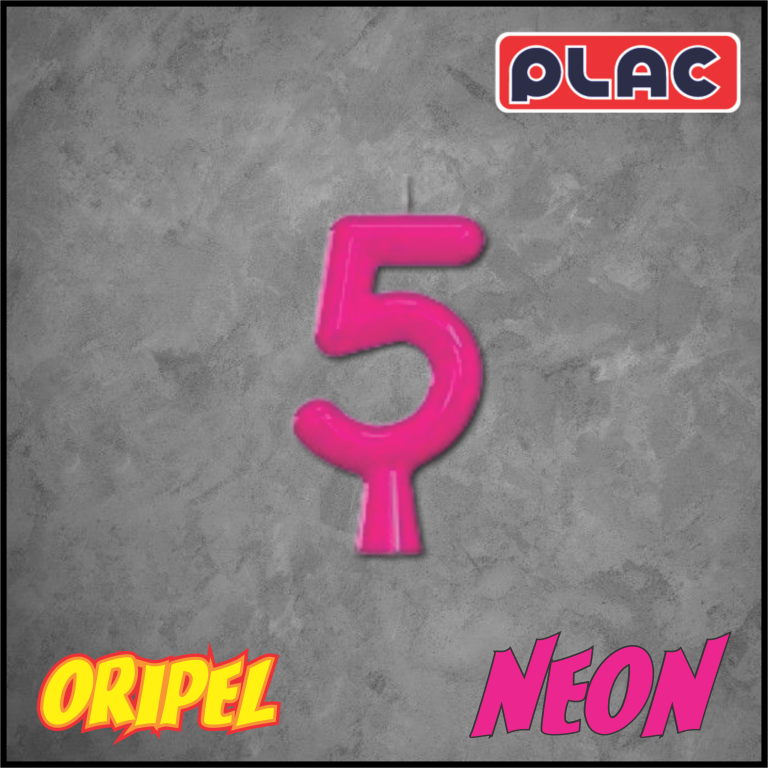 VELA ANIVERSARIO NEON ROSA/5 PLAC