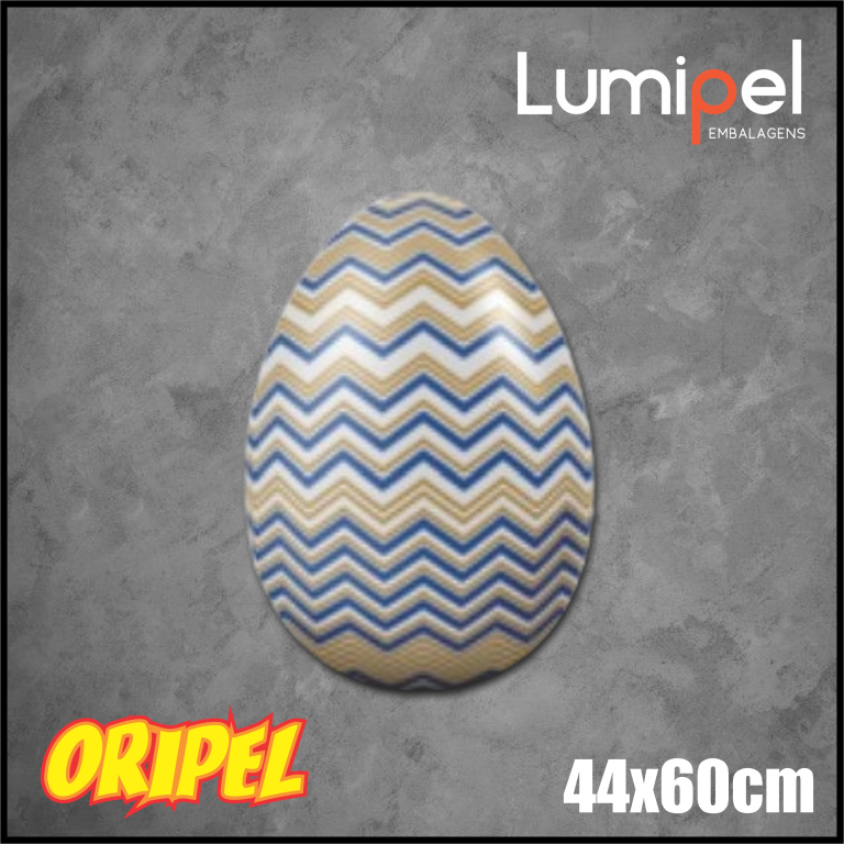 FOLHA ALUMINIO CHEVRON AZUL 44X60CM LUMIPEL 2UN