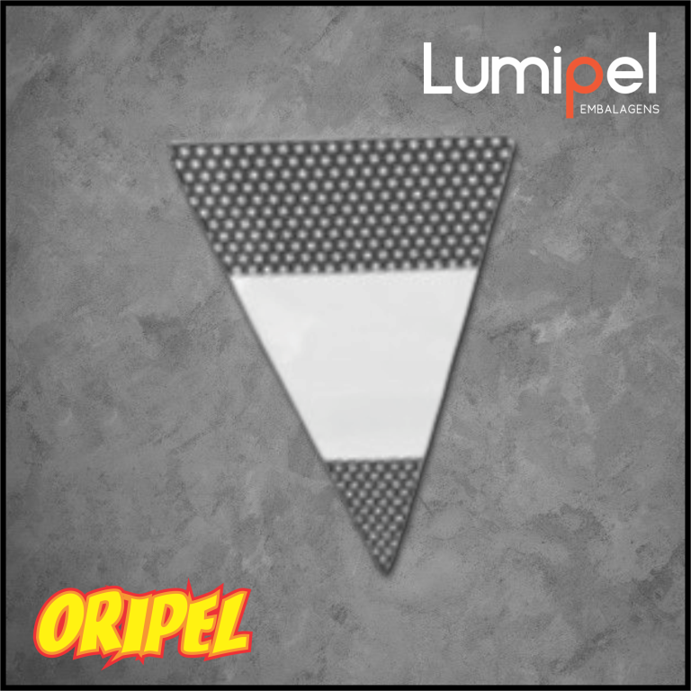 EMBALAGEM CONE POA PRETO/BRANCO 19X30CM LUMIPEL 20UN