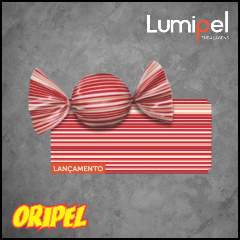 EMBALAGEM TRUFA LISTRAS VERMELHO 15X16CM LUMIPEL 100FLS