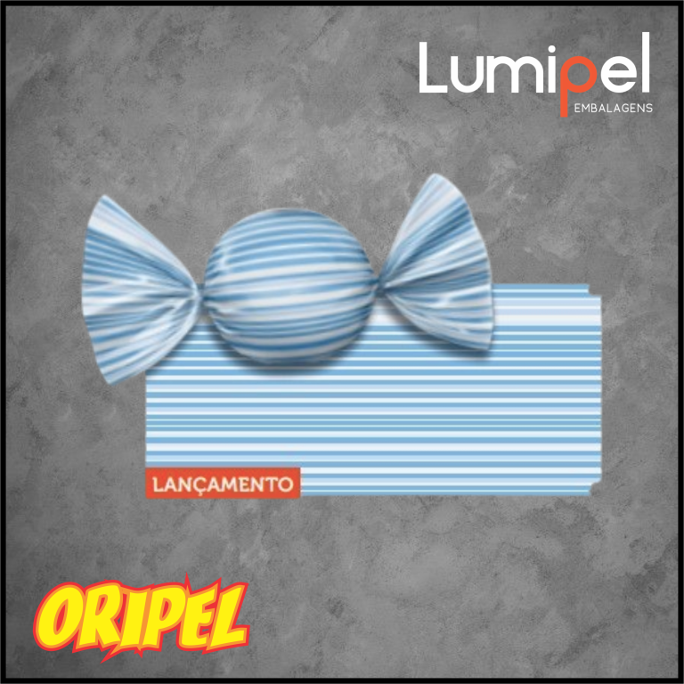 EMBALAGEM TRUFA LISTRAS AZUL 15X16CM LUMIPEL 100FLS
