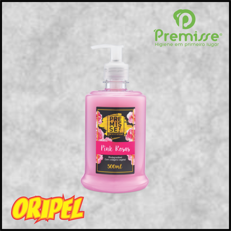 SABONETE LIQUIDO PINK ROSAS C/VALVULA PREMISSE 500ML