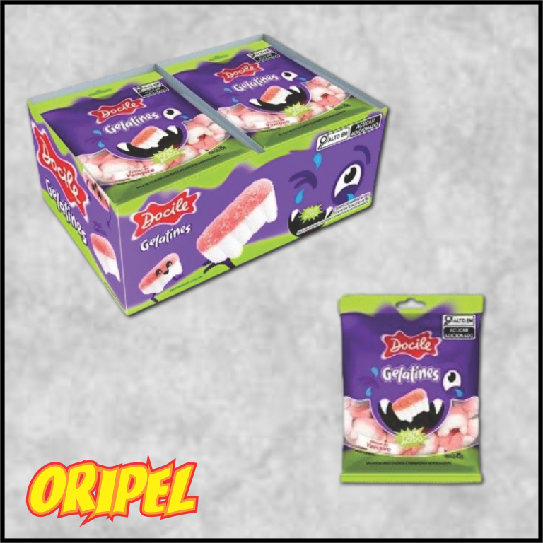 BALA GELATINA MINI DENTES DE VAMPIRO DOCILE 12X15G